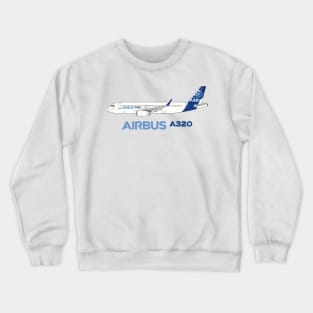 Airbus A320 Illustration With Sharklet Wingtips Crewneck Sweatshirt